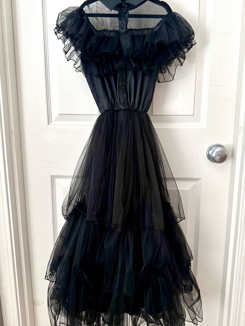 Wednesday Addams Girls Black Dress Costume Size 7-8